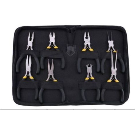 Pince Bec Aiguille - Pince Bec Rond - Ensemble 8 Pièces Outils Précision Électronique - 100 à 145 mm - Pour Bijoux et Remontage (1/4)