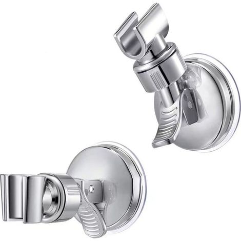 Support de pommeau de douche à ventouse, support de pommeau de douche réglable avec ventouse rotative à 360° pour douchette, support de douchette amovible et support à ventouse mural (1/5)