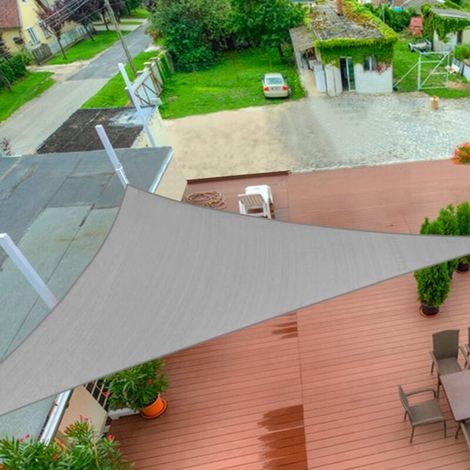 Vela ombreggiante triangolare 3x3m grigio oxford piscina/giardino (1/5)