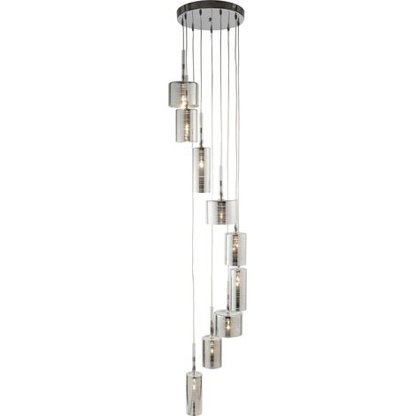 [GEBRAUCHT] B-Ware Searchlight Hängeleuchte Pendelleuchte Glasleuchte G4 Chrom Glas 9 Flammig