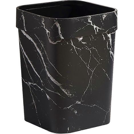 Poubelle carrée sans couvercle, petite poubelle, bac à ordures à effet marbré (1/4)