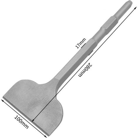 Burin, broche et ciseau de maçon Burin Plat 17x100 X 280mm - Idéal Pour Enlever Le Béton Et La Maçonnerie - Sds Hexagol Extra Hardened Tip - Burinage Avec Un Marteau De Démolition Burin - Burin De Bê