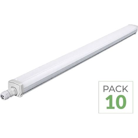 Pack de 10 - Réglette LED Étanche 120cm 30W 120lm/W Interconnectable - Blanc Froid  - SILUMEN