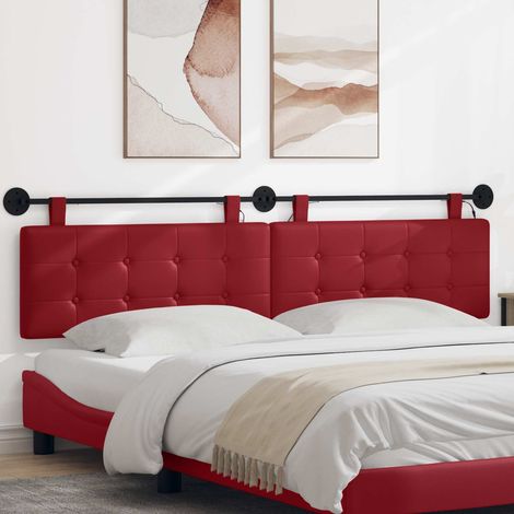 vidaXL Cabecero colgante Con luz LED Rojo vino Cuero sintético (1/5)