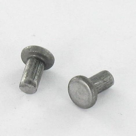 Rivet à frapper Tête plate 4X8 Acier brut - 100 pièces (1/3)