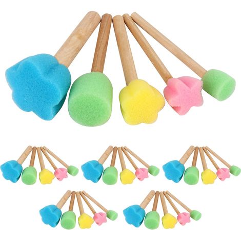 30 Pcs Pinceau Mousse Éponges à Peinture Kit (1/5)
