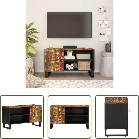vidaXL Bois de récupération - Meuble TV 80x33x46 cm bois de récupération et d'ingénierie (1/5)