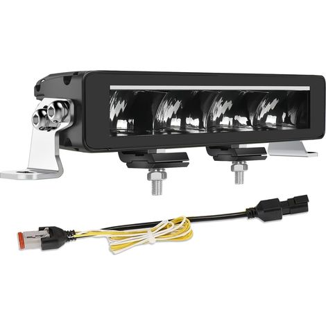 Barre Rampe LED DRL 10" 40W 8000LM Projecteur Longue Portée 12/24V Phare LED Barre Lumineuse pour Les Véhicules de Tracteurs Agricoles, 4x4 quads, Poids Lourd, Caravanes (1/5)