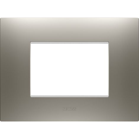 PLAQUE EGO RECTANGULAIRE 3P ACIER GEWISS GW16003ST