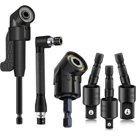 Ensemble de 6 accessoires de perçage à angle droit, embout de tournevis d'angle à 105 degrés (1/5)