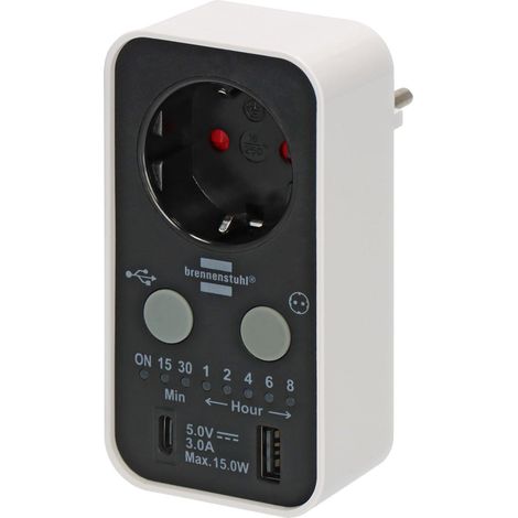 Timer digitale brennenstuhl presa elettrica nero bianco 3000 W