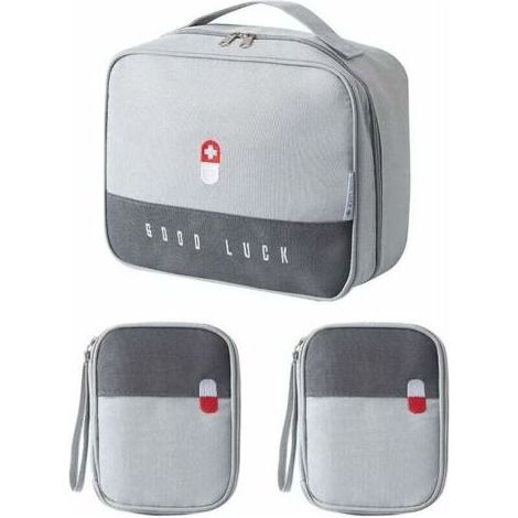 FENOPLASTICABorsa porta medicinali FOREHILL da 3 pezzi, kit di pronto soccorso portatile, scatola medica, kit di pronto soccorso vuoto, borsa medica di emergenza impermeabile per casa, viaggio, campeg (1/4)
