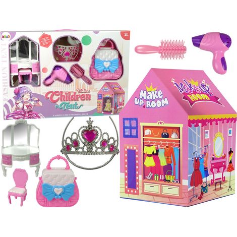 Prinzessinnenzelt für Kinder, Schönheitssalon, rosa Krone, Accessoires (1/4)