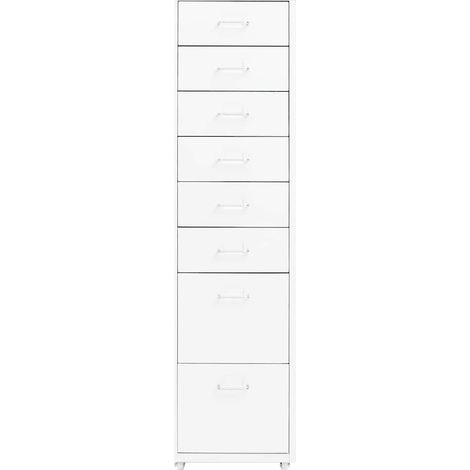 Maison Exclusive - Schedario Mobile Bianco 28x41x109 cm in Metallo (1/5)