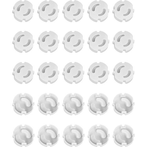 25 prises (Blanc)Cache Prise Bébé Electrique,prises de sécurité enfant en Plastique Blanc Cache Prise Bébé Cache Prise Bébé Sans Adhésif Protection pour Prise de Courant avec Mécanisme Rotatif (1/5)
