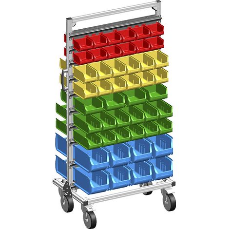 FRANKEL kaiserkraft, Rayonnage mobile en aluminium avec bacs à (1/2)