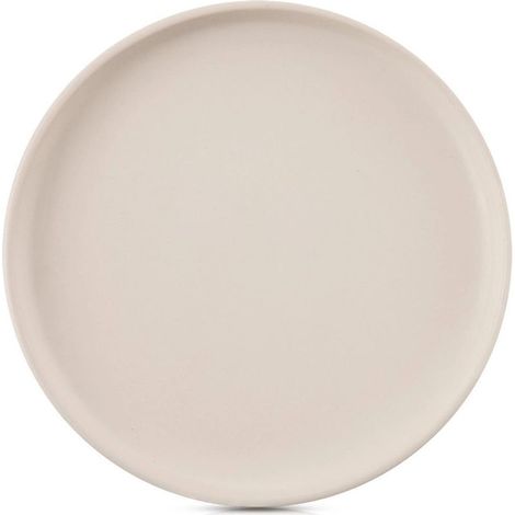 Assiette plate en céramique, couleur crème, 26,5 cm, compatible lave-vaisselle (1/5)