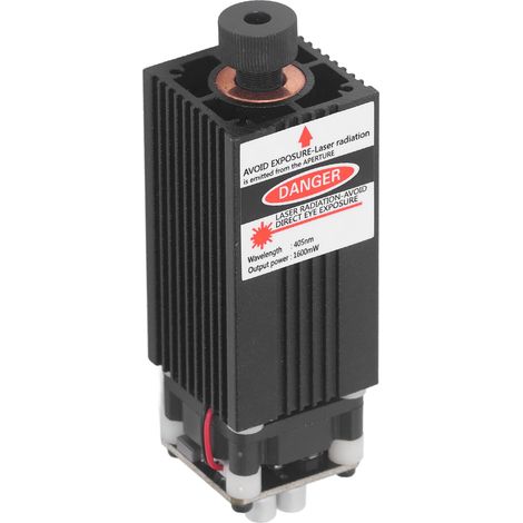 Module laser CNC 1600mW 405nm, gravure et découpe DIY, 1.6W pour machine de gravure, tête laser précise. (1/5)