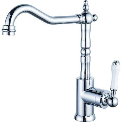 Mitigeur Cuisine Antique En Cuivre Robinet Évier Salle De Bain Rotation 360 Degrés Eau Chaude Froide Plaqué (1/4)