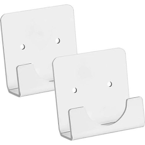 Support de tringle à rideau de douche en acrylique, adapté à la fixation murale d'une tringle à rideau de douche, support de fixation carré pour tringle à rideau de douche, blanc. (1/3)