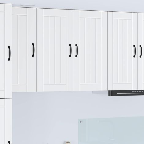 Meuble mural de cuisine 2 portes 2 étagères bois d’ingénierie blanc 80 x 31 x 80 cm - PANGIVO (1/5)