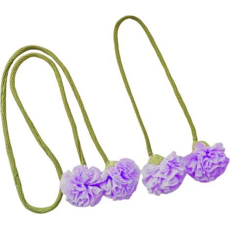 Embrasses de rideaux décoratives, rétro, fleurs, boucles-Violet (1/2)