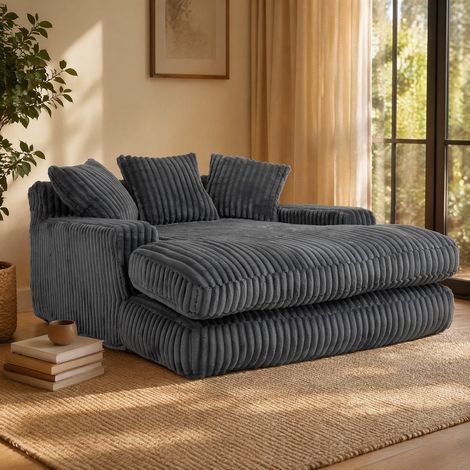 Poltrona chaise longue in velluto a coste 125x155 OKMYHOME (1/5)