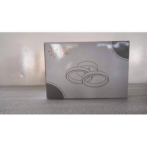 Lámpara de techo de 2 puntos de luz，luz blanca cálida 3000K，22W，cubierta de silicona，dormitorio o cocina. Incluye 2 anillos LED