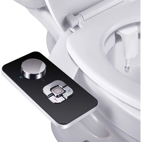 Pulvérisateur Bidet non électrique avec double buses rétractables autonettoyantes - Nettoyage avant et arrière - Bouton poussoir réglable pour eau froid-Karteo (1/5)
