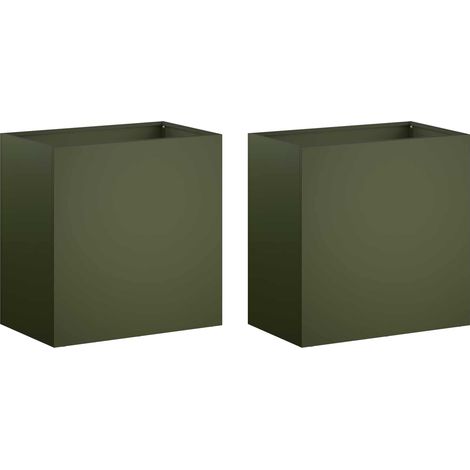 Cache-pot de jardin 2 pc Vert olive 50 x 30 x 40 cm vidaXL