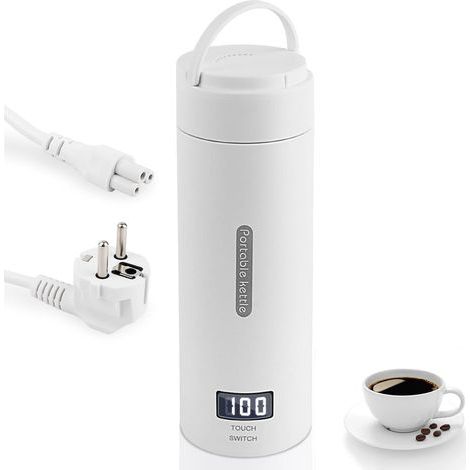 500ML Bouilloire Electrique Portable,Tasse à eau électrique,Mug de Voyage Chauffant,avec réglage de la température, Bouilloire en Acier Inoxydable,220 V,Plusieurs régulations de température (1/5)