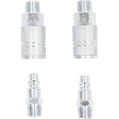 Raccords pour tuyau d'air : 2 connexions externes, 2 bouchons externes, raccords rapides 3/8 pouce NPT pour compresseur d'air industriel (1/5)