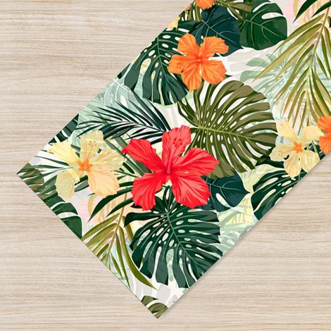 Tappeto da cucina passatoia antiscivolo, antiscivolo, made in italy, antimacchia Tropicale - 50x300 (1/4)