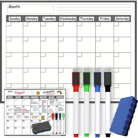 Magnettafel, Magnetplaner, Monatskalender für den Kühlschrank + Marker