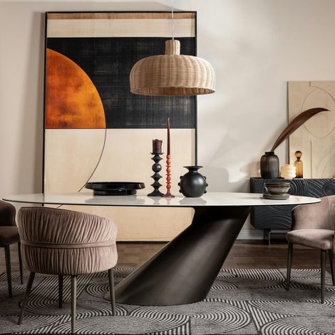 Table à manger design en céramique blanche 240 cm GIULIA