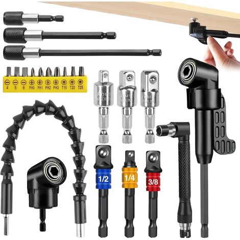 23 Pieces Angle Screwdriver Kit with Screwdriver Bit (1/5)