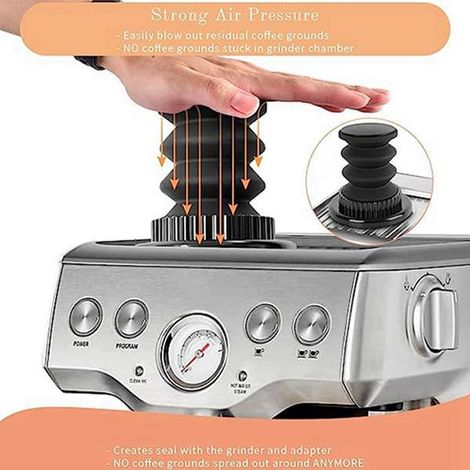 color: Black. Materials: Aluminum, silicone, and plastic. Compatible with the Breville hair dryer powder reservoir. (1/5)