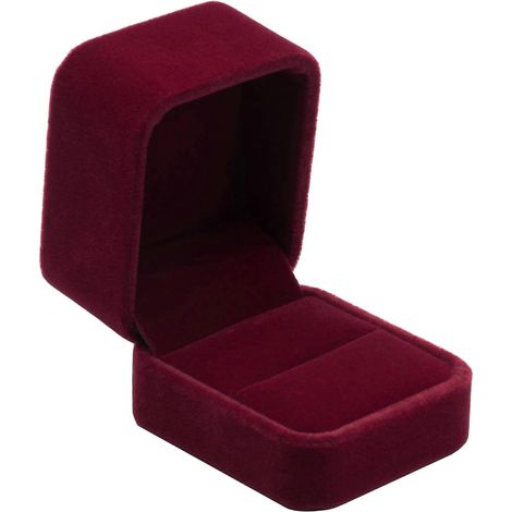 Écrin de bague en velours classique, boîte à bijoux pour boucles d'oreilles, coffret cadeau élégant (1/5)