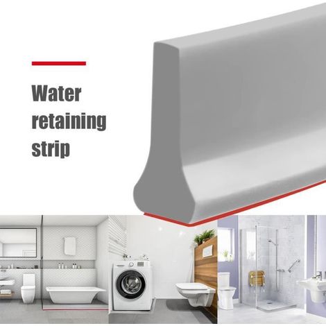 Barrière de douche et système de rétention de barrage de seuil de douche pliable - 1,5 m (1/4)