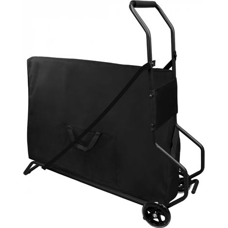 Chariot de transport pliant à roulettes pour table de massage - Noir - Vivezen