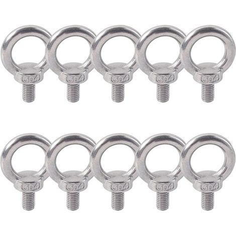 Anneau De Levage 304 Acier Inoxydable Filetage Mâle Boulon À Oeil M5X10 Boulon Vis Machines Épaule Levage de Poids Marin Boulons 10 PCS-LIAIKI (1/5)