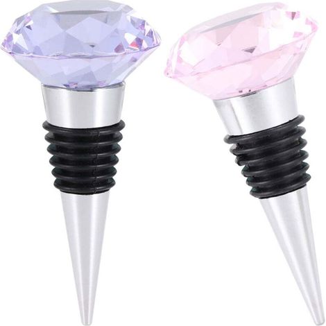 Bouchons de Bouteille Violet et Rose, Lot de 2 Stoppeurs pour Vin et Whisky