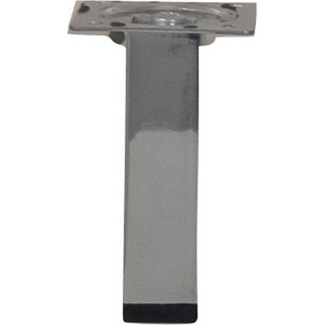 Gamba fissa per mobile quadrata in acciaio cromato grigio, 10 cm HETTICH