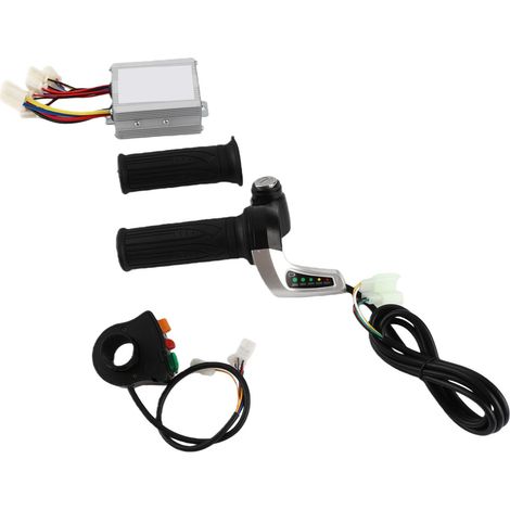 Kit de modification pour vélo électrique avec variateur de vitesse moteur 48 V 500 W, poignée d'accélérateur verrouillable, interrupteur à 3 fonctions et écran pointu 48 V. (1/5)