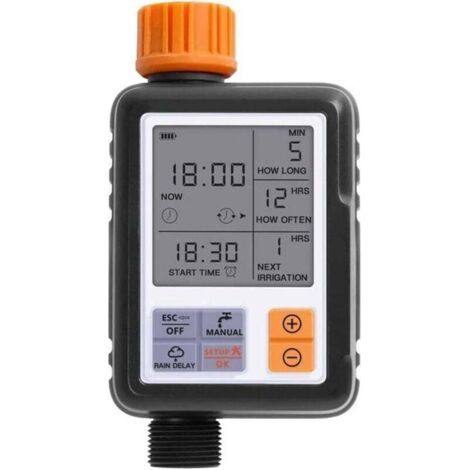 Minuterie d'arrosage automatique électronique à écran LCD, contrôleur d'arrosage automatique pour jardin extérieur
