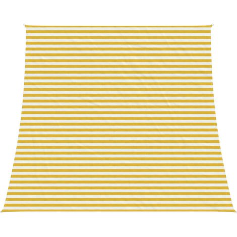 Sunshade Sail Yellow and White 4 / 5 x 4 m HDPE vidaXL