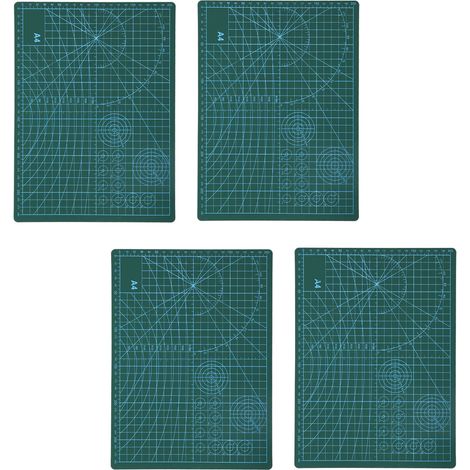Plaque PVC auto-cicatrisante pour le bricolage, maille de découpe PVC pour le quilting, les loisirs créatifs, la couture, format A4 (4 pièces) (1/5)
