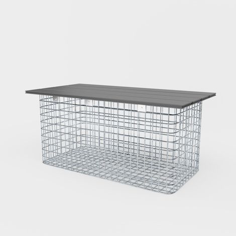 Gabiondeco - Banc de jardin 102 x 50 x 52 cm MW 5 x 5 cm galvanisé à chaud . avec revàªtement recyclà© en anthracite - Made in Germany (1/5)