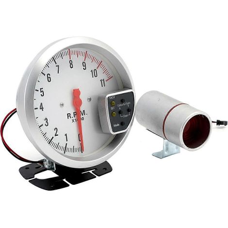 Compte-tours 11 000 tr/min pour voiture, 7 couleurs, 12 V, blanc modifié (1/5)