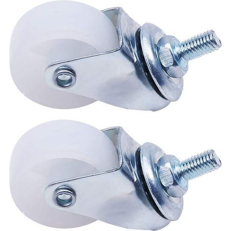 Lot de 2 roulettes pivotantes 40 cm PP M15 x 8 mm Tige filetée Roues pivotantes sans frein Charge totale 20 kg (1/5)